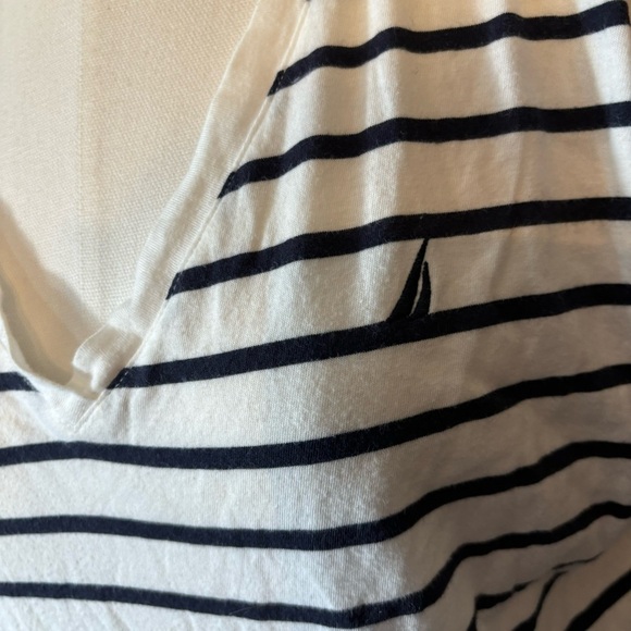 Nautical women’s striped nautical roll tab sleeve cotton t-shirt in size medium - Picture 2 of 9